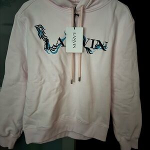 Lanvin Light Pink Hoodie with Blue Design